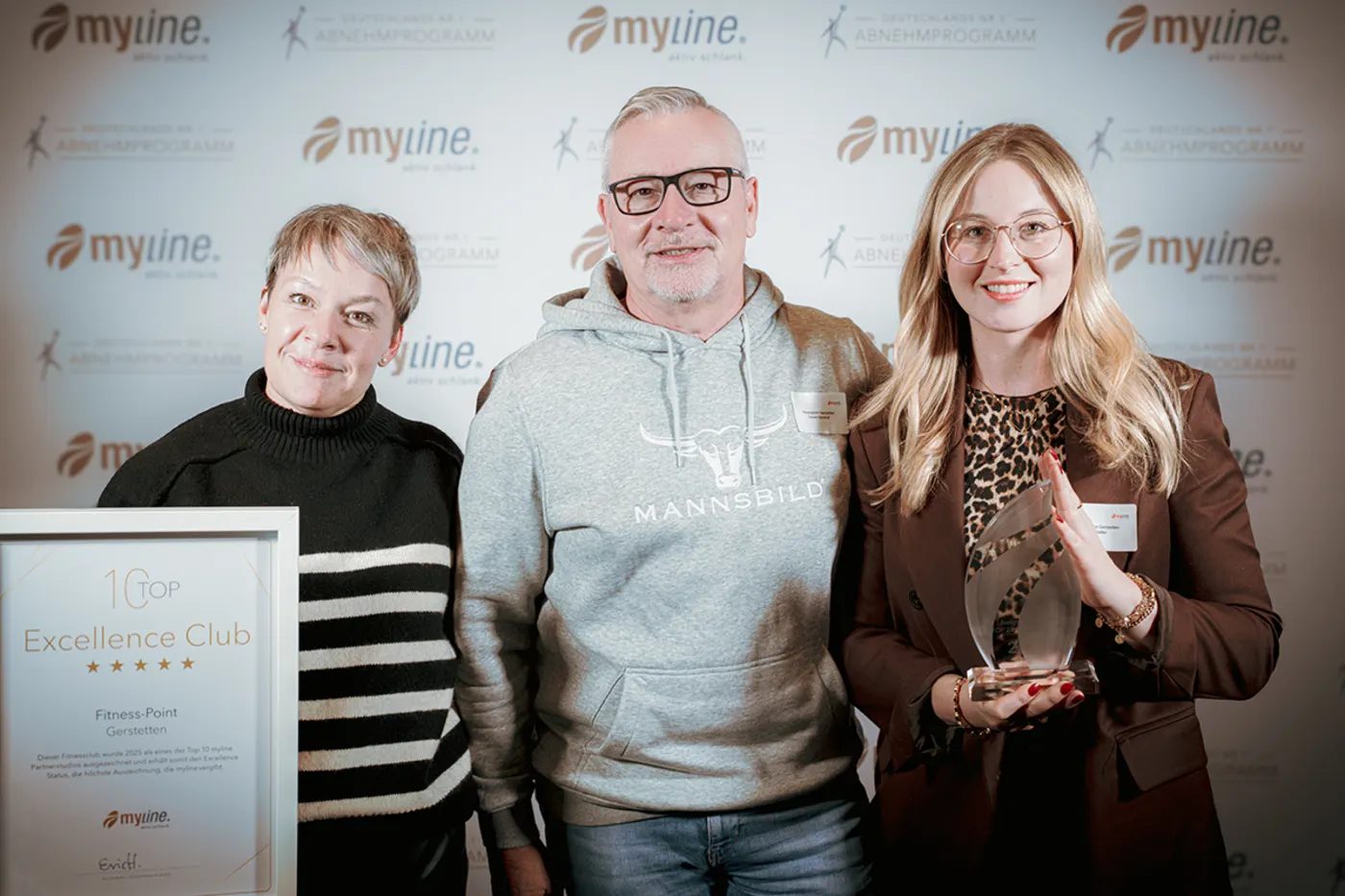 Auszeichnung Top 10 myline Partnerstudio 2025 für das Fitness-Point Gerstetten